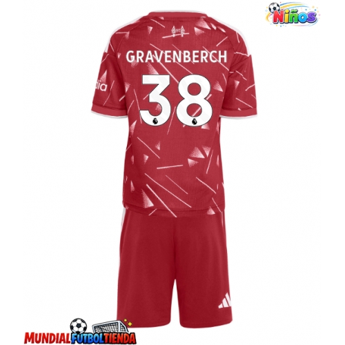 Camiseta Liverpool Ryan Gravenberch #38 Primera Equipación Replica 2026-27 para niños mangas cortas (+ Pantalones cortos)